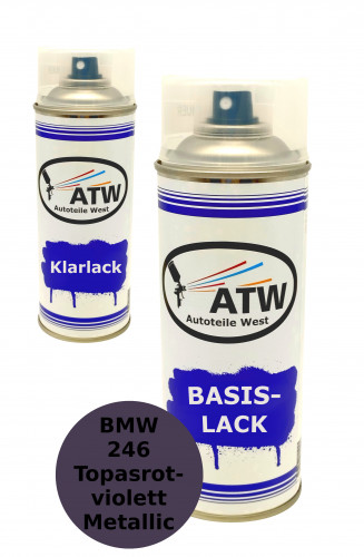 Autolack für BMW 246 Topasrotviolett Metallic+400ml Klarlack Set